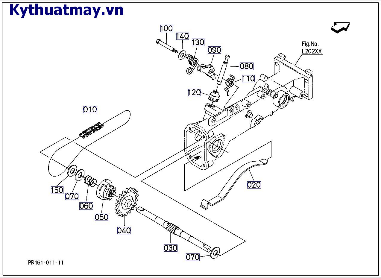 cụm tay cấy ( nhông. xích, trục cấy phảii)